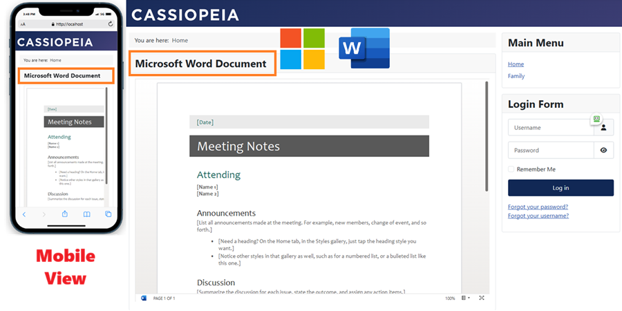 Google Spreadsheets for Joomla Module frontend view